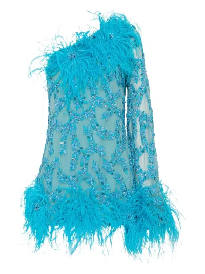 Rachel Gilbert Alby Mini Dress In Blue