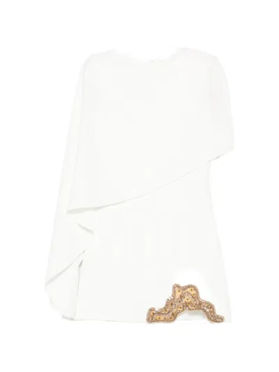 Rachel Gilbert Amari Cape-detail Mini Dress In White