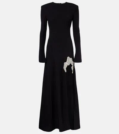 Rachel Gilbert Amari Embellished Side Slit Gown In Black