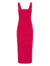 Rachel Gilbert Anna Square-neck Draped Midi Dress In Pink