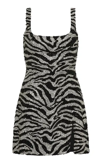 Rachel Gilbert Armour Crystal-embellished Mini Dress In Multi