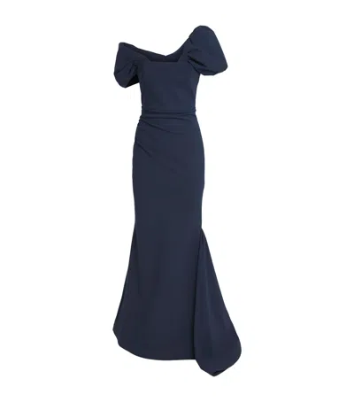 Rachel Gilbert Asymmetric Jade Gown In Blue