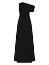 Rachel Gilbert Asymmetrical-detail Evening Dress In Black