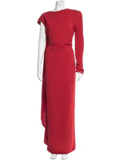 Pre-owned Rachel Gilbert Asymmetrical Long Dress In Red