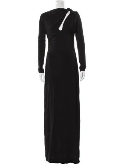 Pre-owned Rachel Gilbert Asymmetrical Long Dress W/ Tags In Black