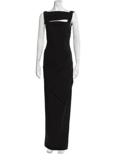 Pre-owned Rachel Gilbert Asymmetrical Long Dress W/ Tags In Black