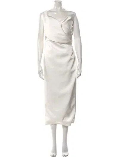 Pre-owned Rachel Gilbert Asymmetrical Long Dress W/ Tags In Gray