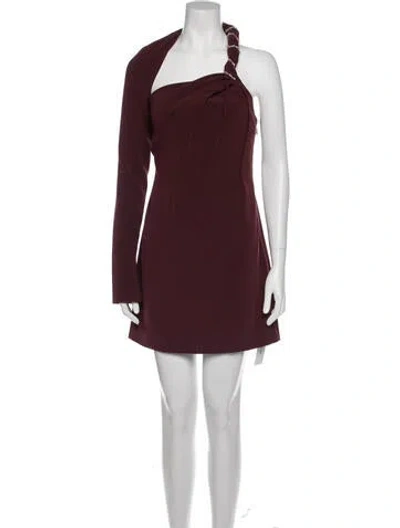 Pre-owned Rachel Gilbert Asymmetrical Mini Dress W/ Tags In Burgundy