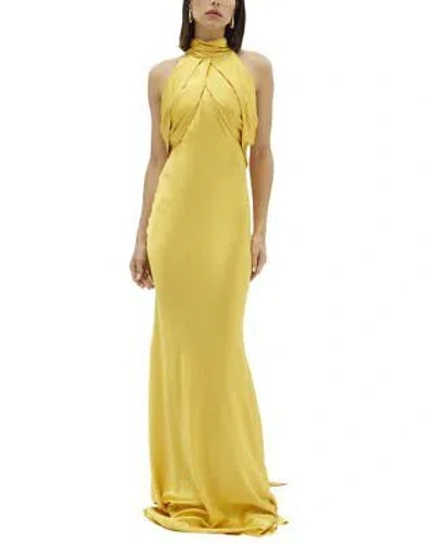 Pre-owned Rachel Gilbert Audrey Silk Gown Women's Au 5/ Us 12 In Yelyellow