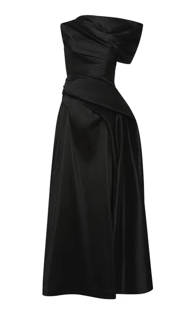 Rachel Gilbert Banks One-shoulder Gown In Black
