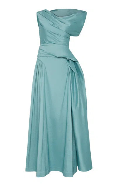 Rachel Gilbert Banks One-shoulder Gown In Blue