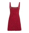 Rachel Gilbert Beaded Kaity Mini Dress In Red