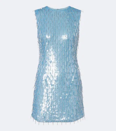 Rachel Gilbert Calypso Embellished Minidress In Blue