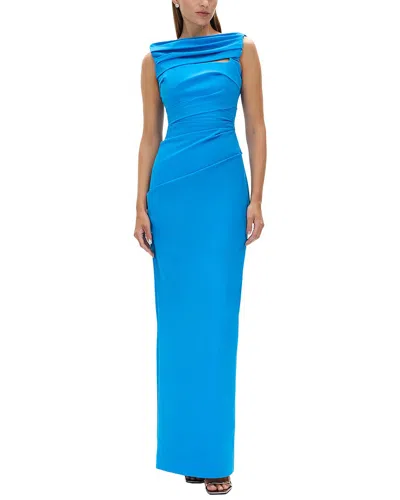 Rachel Gilbert Camille Column Gown In Blue