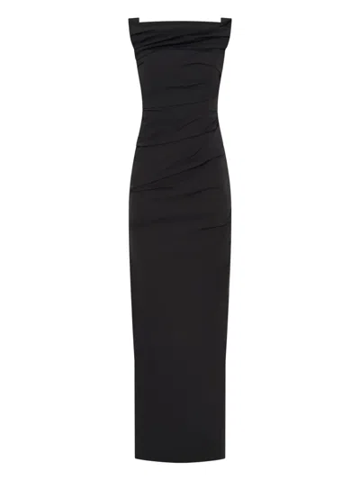 Rachel Gilbert Camille Draped Cut-out Gown In Black