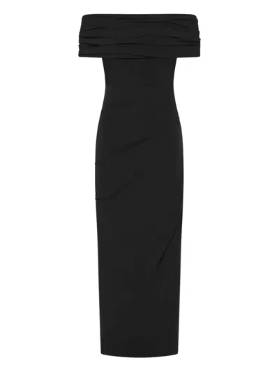 Rachel Gilbert Camille Draped Off-shoulder Maxi Dress In Black