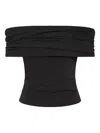 Rachel Gilbert Camille Draped Off-shoulder Top In Black