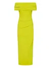 Rachel Gilbert Camille Off-shoulder Draped Maxi Dress In Green