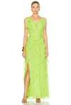 Rachel Gilbert Cedar Gown In Lime