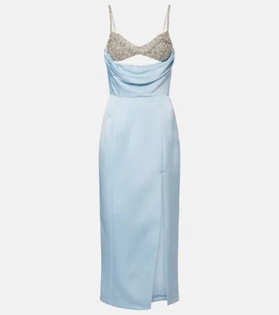 Rachel Gilbert Celestia Embellished Midi Dress In Blue