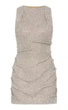 Rachel Gilbert Charlotte Embellished Mini Dress In Silver