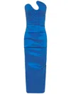 Rachel Gilbert Cheri Asymmetric-neck Dress In Blue