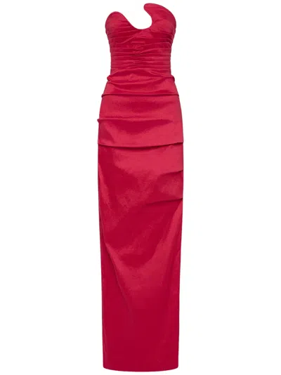 Rachel Gilbert Cheri Asymmetric-neck Dress In Pink