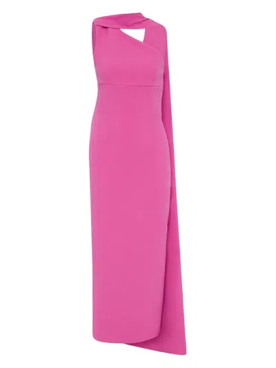 RACHEL GILBERT CLARA ASYMMETRICAL CAPE DRESS