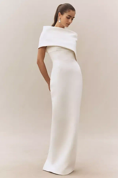 Rachel Gilbert Clara Scarf One-shoulder Stretch Crepe Midi Dress