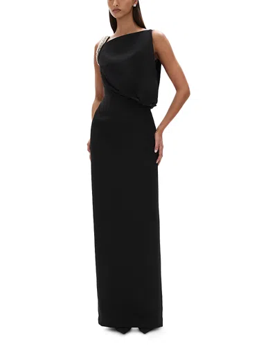 Rachel Gilbert Claudelle Column Gown In Black