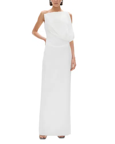 Rachel Gilbert Claudia Asymmetric Gown In White
