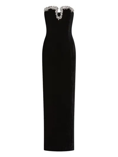 Rachel Gilbert Claudine Velvet Gown In Black