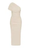 Rachel Gilbert Clay Asymmetric Draped Gown In Neutral