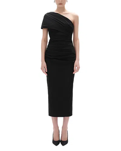 Rachel Gilbert Clay One Shoulder Dress In Black