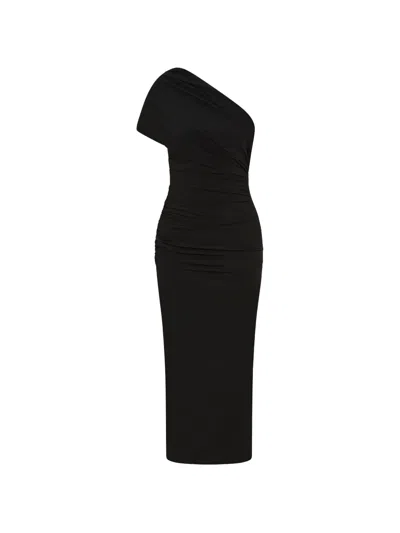 Rachel Gilbert Clay Ruched-detail Midi Dress In Black