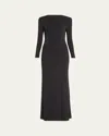Rachel Gilbert Clove Long Sleeve Viscose Gown In Black