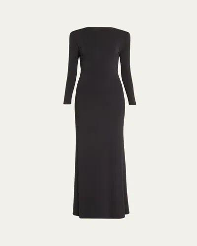 Rachel Gilbert Clove Long Sleeve Viscose Gown In Black