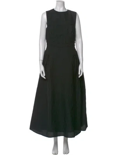 Pre-owned Rachel Gilbert Crew Neck Long Dress In Black