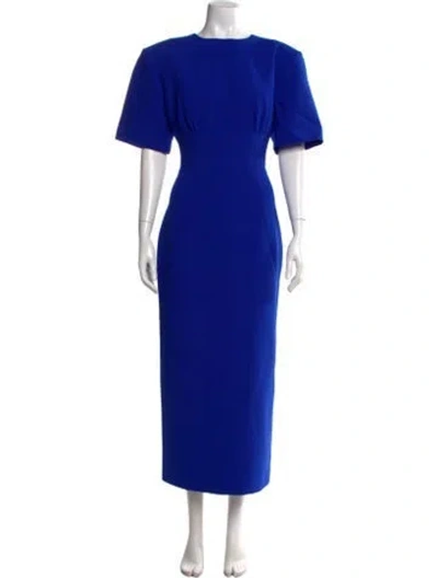 Pre-owned Rachel Gilbert Crew Neck Long Dress W/ Tags In Blue