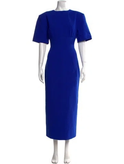 Pre-owned Rachel Gilbert Crew Neck Long Dress W/ Tags In Blue
