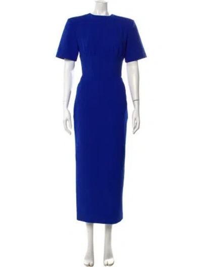 Pre-owned Rachel Gilbert Crew Neck Long Dress W/ Tags In Blue