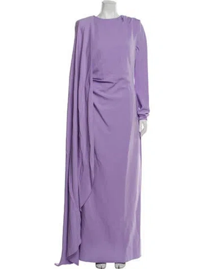 Pre-owned Rachel Gilbert Crew Neck Long Dress W/ Tags In Purple