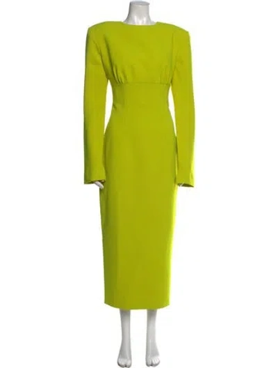 Pre-owned Rachel Gilbert Crew Neck Midi Length Dress In Multi