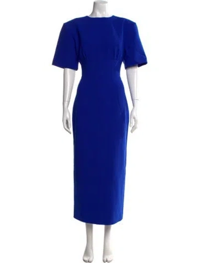 Pre-owned Rachel Gilbert Crew Neck Midi Length Dress W/ Tags In Blue