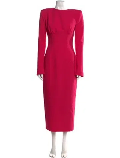 Pre-owned Rachel Gilbert Crew Neck Midi Length Dress W/ Tags In Pink