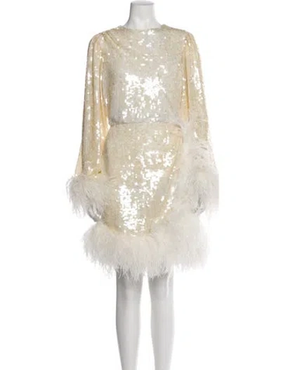 Pre-owned Rachel Gilbert Crew Neck Mini Dress In Multi