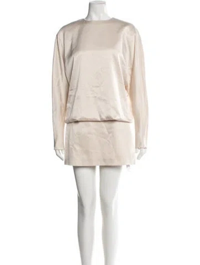 Pre-owned Rachel Gilbert Crew Neck Mini Dress In Neutral