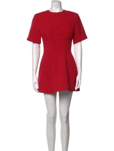 Pre-owned Rachel Gilbert Crew Neck Mini Dress In Red