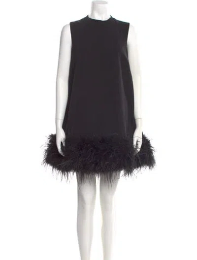 Pre-owned Rachel Gilbert Crew Neck Mini Dress W/ Tags In Black