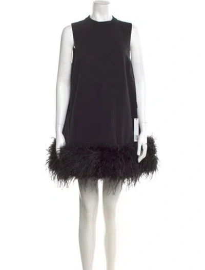 Pre-owned Rachel Gilbert Crew Neck Mini Dress W/ Tags In Black